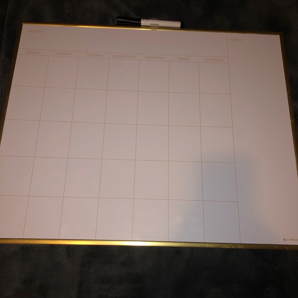 U Brands Monthly Calendar Dry Erase Board